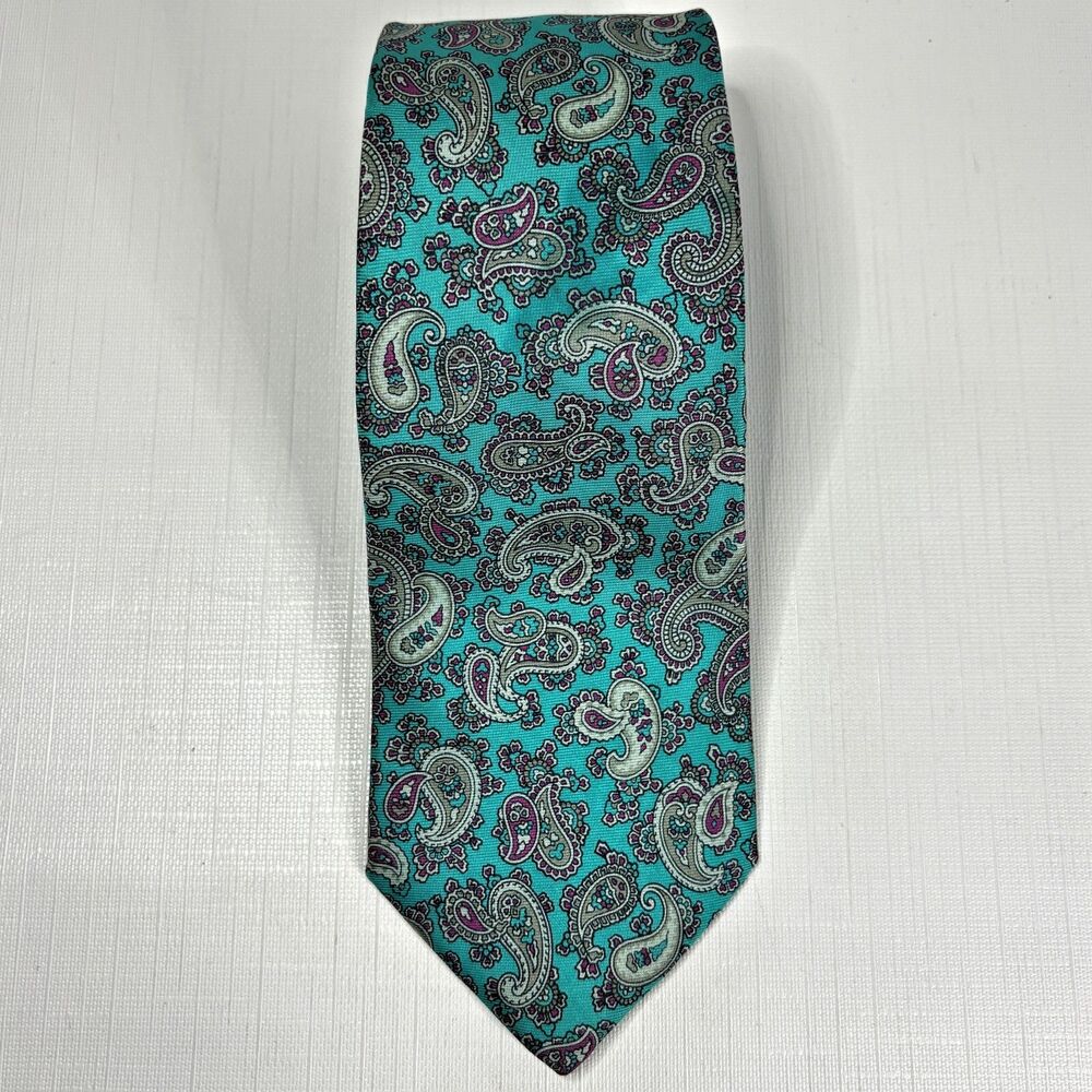 Buckingham Mens Paisley Silk Necktie Italy Business Career Preppy Formal USA